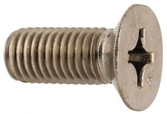 Made in USA - 1/4-28 UNF, 5/8" OAL Phillips Drive Machine Screw - Flat Head, Grade 18-8 Stainless Steel, Passivated Finish, Without Washer - Industrial Tool & Supply