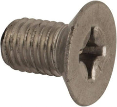 Made in USA - 1/4-28 UNF, 7/16" OAL Phillips Drive Machine Screw - Flat Head, Grade 18-8 Stainless Steel, Passivated Finish, Without Washer - Industrial Tool & Supply