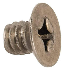 Made in USA - 1/4-20 UNC, 5/16" OAL Phillips Drive Machine Screw - Flat Head, Grade 18-8 Stainless Steel, Without Washer - Industrial Tool & Supply