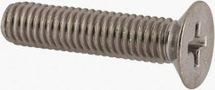 Made in USA - #10-32 UNF, 7/8" OAL Phillips Drive Machine Screw - Flat Head, Grade 18-8 Stainless Steel, Without Washer - Industrial Tool & Supply