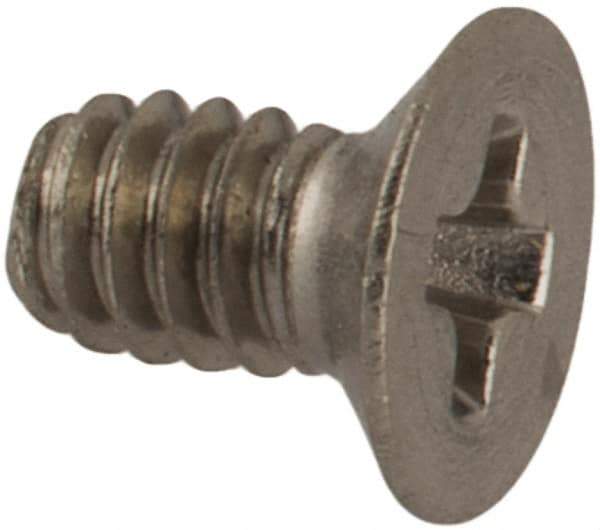 Made in USA - #2-56 UNC, 5/32" OAL Phillips Drive Machine Screw - Flat Head, Grade 18-8 Stainless Steel, Passivated Finish, Without Washer - Industrial Tool & Supply