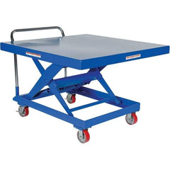 Vestil - 1,000 Lb Capacity Hydraulic Scissor Auto Hite Cart - 14" to 34" Lift Height, 48" Platform Length x 48" Platform Width - Industrial Tool & Supply