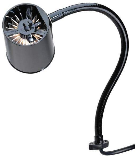 Made in USA - 24 Inch, Gooseneck, Direct Mounted, Incandescent, Black, General Purpose Task Light - 100 Watt, 120 Volt, Nonmagnifying - Industrial Tool & Supply
