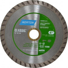 Norton - 4-1/2" Diam, 5/8 & 7/8" Arbor Hole Diam, Wet & Dry Cut Saw Blade - Diamond-Tipped, Standard Round Arbor - Industrial Tool & Supply