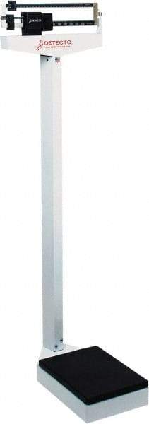 Detecto - Beam Display, 400 Lb. Capacity, Eye-Level Mechanical Beam Scale without Height Rod - 4 Ounce Graduation, 59" High, 10-1/2" Platform Length x 14-1/2" Width - Industrial Tool & Supply
