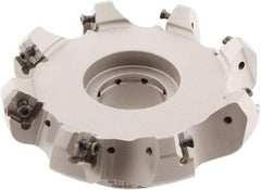 Iscar - 5.58" Cut Diam, 1-1/2" Arbor Hole, 0.276" Max Depth of Cut, 45° Indexable Chamfer & Angle Face Mill - 8 Inserts, S845 SX.U 16.. Insert, Right Hand Cut, 8 Flutes, Through Coolant, Series Helido - Industrial Tool & Supply