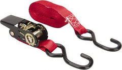 Erickson Manufacturing - 15' Long x 1" Wide, 500 Lb Basket Capacity, 500 Lb Vertical Capacity, Polypropylene/Zinc Web Sling - Red - Industrial Tool & Supply
