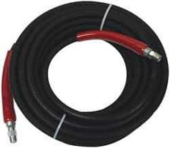 Value Collection - 50' Long, 3/8" Fitting, Male Rigid x Male Swivel Fitting, -40 to 310°F, Synthetic Rubber High Temp & High Pressure Hose - 3/8" Inside x 3/4" Outside Diam, Black, 6,000 psi - Industrial Tool & Supply