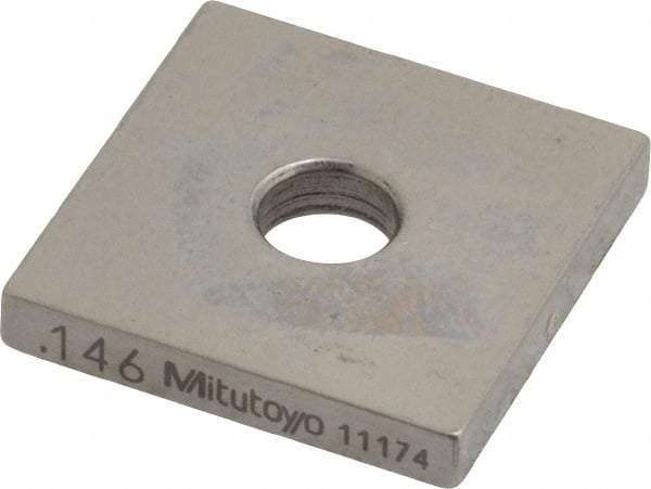 Mitutoyo - 0.146" Square Steel Gage Block - Accuracy Grade 0, Includes Certificate of Inspection - Industrial Tool & Supply