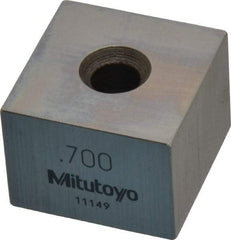 Mitutoyo - 0.7" Square Steel Gage Block - Accuracy Grade 0, Includes Certificate of Inspection - Industrial Tool & Supply
