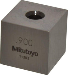 Mitutoyo - 0.9" Square Steel Gage Block - Accuracy Grade 0, Includes Certificate of Inspection - Industrial Tool & Supply
