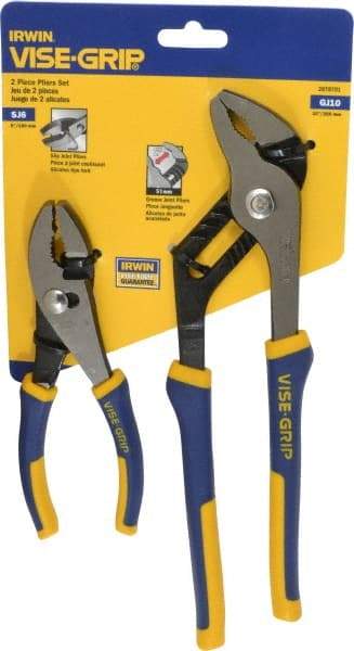 Irwin - 2 Piece Plier Set - Comes in Display Card - Industrial Tool & Supply
