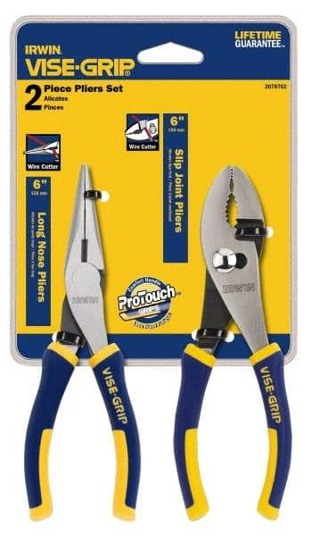 Irwin - 2 Piece Plier Set - Comes in Display Card - Industrial Tool & Supply