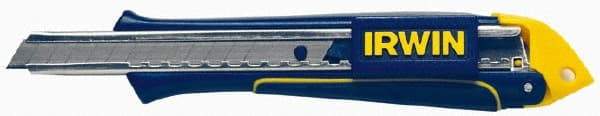 Irwin - Snap Utility Knife - 9mm Blade, Blue & Yellow Standard Grip Handle, 3 Blades Included - Industrial Tool & Supply