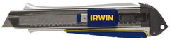 Irwin - Snap Utility Knife - 9mm Blade, Blue & Yellow Handle, 3 Blades Included - Industrial Tool & Supply