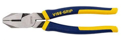 Irwin - 9-1/2" OAL, 1-9/16" Jaw Length x 1-1/4" Jaw Width, Side Cutting Linesman's Pliers - North American Jaw, Standard Head, ProTouch Handles - Industrial Tool & Supply