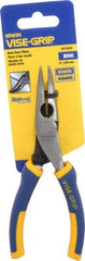 Irwin - 6" OAL, 1-9/16" Jaw Length x 23/32" Jaw Width, Long Nose Side Cutting Bent Nose Pliers - Serrated Jaw, Standard Head, ProTouch Handles - Industrial Tool & Supply