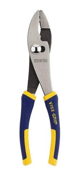 Irwin - 8" OAL, 1-5/16" Jaw Length, 1-11/32" Jaw Width, Slip Joint Pliers - Serrated Jaw, Regular Nose Head, Standard Tool, Wire Cutting Shear - Industrial Tool & Supply