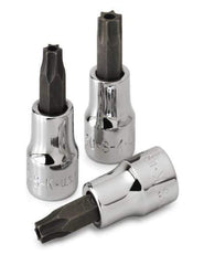 SK - 1/4" Drive, T10 Torx Bit Socket - 1-3/4" OAL, Tamper Resistant - Industrial Tool & Supply