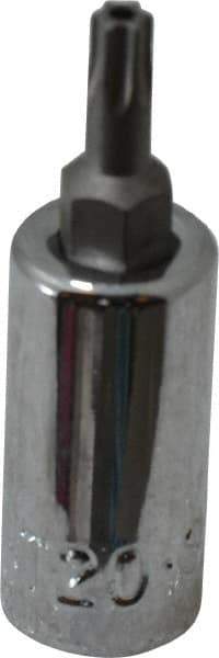 SK - 1/4" Drive, T20 Torx Bit Socket - 1-3/4" OAL, Tamper Resistant - Industrial Tool & Supply