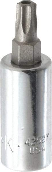 SK - 1/4" Drive, T27 Torx Bit Socket - 1-3/4" OAL, Tamper Resistant - Industrial Tool & Supply