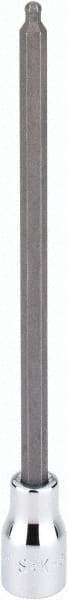 SK - 3/8" Drive, 4mm Hex Bit Socket - 6" OAL, 5" Bit Length, Long Ball End Hex Bit Socket - Industrial Tool & Supply