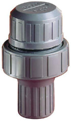 Plast-O-Matic - 1" Pipe, 100 Max psi, PVC, Normally Closed Design Vacuum Breaker Valve - Viton Seal, NPT End Connections - Industrial Tool & Supply