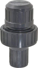 Plast-O-Matic - 1/2" Pipe, 100 Max psi, PVC, Normally Closed Design Vacuum Breaker Valve - Viton Seal, NPT End Connections - Industrial Tool & Supply