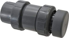Plast-O-Matic - 2" Pipe, 100 Max psi, PVC, Normally Closed Design Vacuum Breaker Valve - Viton Seal, PTFE Encapsulated Stainless Steel Spring, NPT End Connections - Industrial Tool & Supply