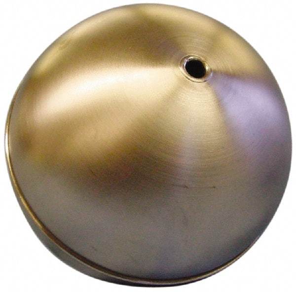 Made in USA - 4" Diam, Spherical, Tubed Through Connection, Metal Float - 1/4" Rod Thread, Stainless Steel, 900 Max psi, 19 Gauge - Industrial Tool & Supply