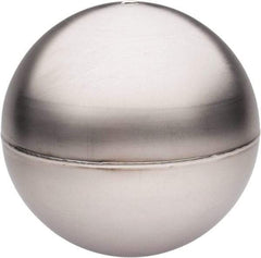 Made in USA - 8" Diam, Spherical, Tubed Through Connection, Metal Float - 3/8" Rod Thread, Stainless Steel, 450 Max psi, 20 Gauge - Industrial Tool & Supply