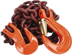 Pewag - 10' Long, 7,100 Lb Basket Capacity, 7,100 Lb Vertical Capacity, Alloy Steel Web Sling - SSG Chain Sling, 3/8" Diam Chain, Silver (Color), with Grab Hook & Sling Hook - Industrial Tool & Supply