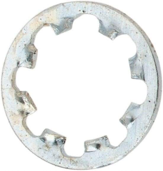 Value Collection - #10 Screw, 0.204" ID, Steel Internal Tooth Lock Washer - 0.311" OD, Zinc-Plated, Grade 1075 - Industrial Tool & Supply