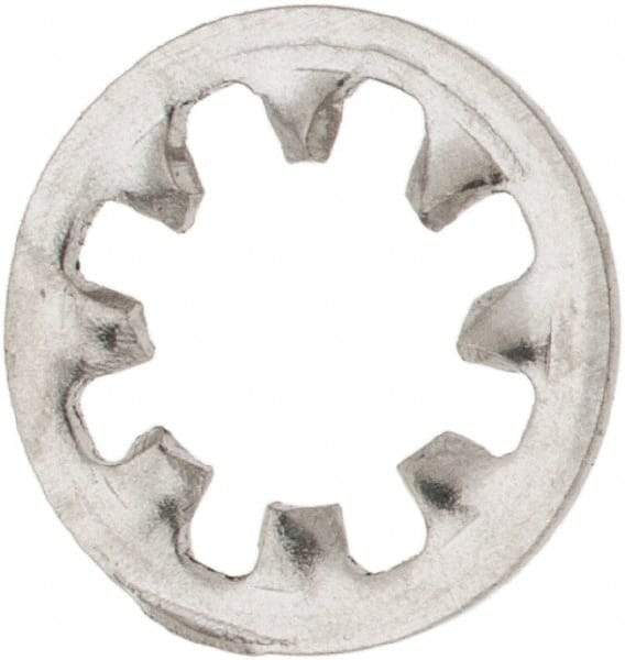 Made in USA - #8 Screw, 0.176" ID, Stainless Steel Internal Tooth Lock Washer - 0.336" OD, Uncoated, Grade 316 - Industrial Tool & Supply