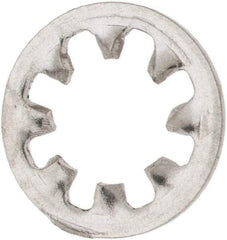 Made in USA - #8 Screw, 0.176" ID, Stainless Steel Internal Tooth Lock Washer - 0.336" OD, Uncoated, Grade 316 - Industrial Tool & Supply