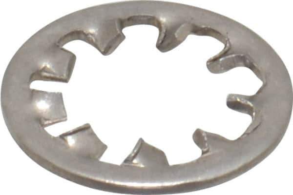 Made in USA - 1/4" Screw, 0.267" ID, Stainless Steel Internal Tooth Lock Washer - 0.478" OD, Uncoated, Grade 316 - Industrial Tool & Supply