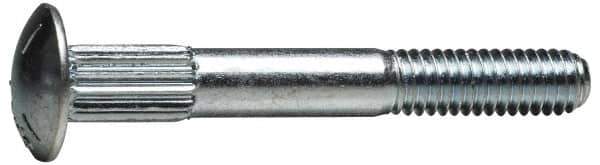 Value Collection - 5/16-18 UNC 1-1/2" Length Under Head, Ribbed Neck, Carriage Bolt - Grade 5 Steel, Zinc-Plated Clear Chromate Finish - Industrial Tool & Supply