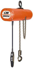 CM - 3 Ton Capacity, 0 to 5.5 FPM Lift Speed, Hook Mounted Hoist - 1 Output hp, 20' Max Lift, 29-9/16" Min Headroom, 2 Chains - Industrial Tool & Supply