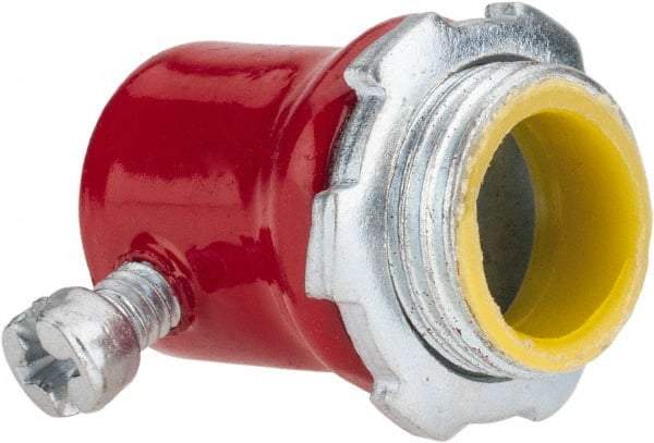 Thomas & Betts - 1/2" Trade, Steel Set Screw Straight EMT Conduit Connector - Insulated - Industrial Tool & Supply