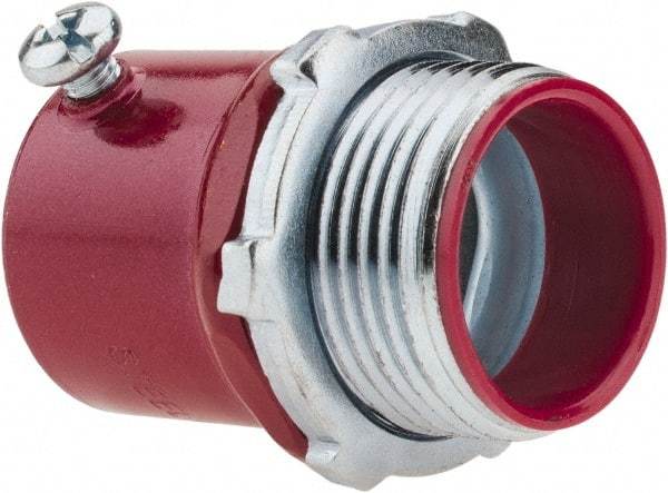 Thomas & Betts - 1" Trade, Steel Set Screw Straight EMT Conduit Connector - Insulated - Industrial Tool & Supply