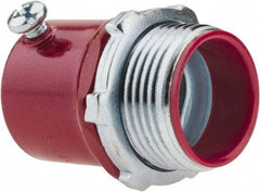 Thomas & Betts - 1" Trade, Steel Set Screw Straight EMT Conduit Connector - Insulated - Industrial Tool & Supply