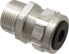 Thomas & Betts - 1/8 to 3/8" Cable Capacity, Liquidtight, Straight Strain Relief Cord Grip - 3/4 Thread, 1-25/32" Long, Aluminum - Industrial Tool & Supply