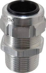 Thomas & Betts - 1/2 to 3/4" Cable Capacity, Liquidtight, Straight Strain Relief Cord Grip - 3/4 Thread, 1-25/32" Long, Aluminum - Industrial Tool & Supply