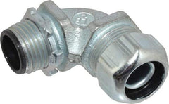 Thomas & Betts - 3/8" Trade, Steel Threaded Angled Liquidtight Conduit Connector - Insulated - Industrial Tool & Supply