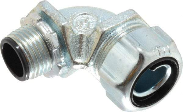 Thomas & Betts - 1/2" Trade, Steel Threaded Angled Liquidtight Conduit Connector - Insulated - Industrial Tool & Supply