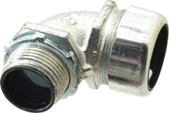 Thomas & Betts - 1" Trade, Steel Threaded Angled Liquidtight Conduit Connector - Insulated - Industrial Tool & Supply