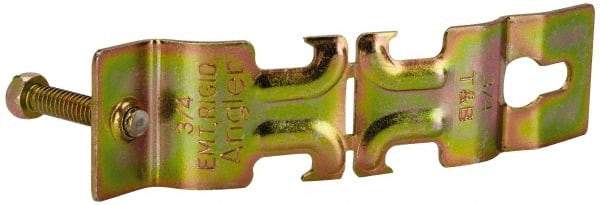 Thomas & Betts - 3/4" Pipe, 14 Gauge" Pipe or Conduit Clamp - Gold Galvanized, 600 Lb Capacity, All Conduit - Industrial Tool & Supply