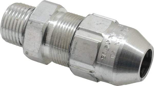 Thomas & Betts - 1/4 to 0.4" Cable Capacity, Class 1, Gas & Vapor Environments, Straight Strain Relief Cord Grip - 1/2 NPT Thread, Aluminum - Industrial Tool & Supply