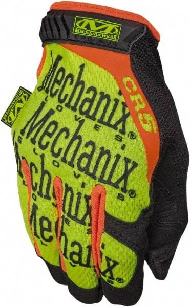 Mechanix Wear - Size L (10), ANSI Cut Lvl 4, Puncture Lvl 5, Abrasion Lvl 3, Synthetic Leather Cut Resistant Gloves - 10" Long, ArmorTex Cut Lining, Hook & Loop Cuff, Hi-Vis Yellow, Paired - Industrial Tool & Supply