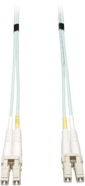 Tripp-Lite - 100' Long, LC/LC Head, Multimode Fiber Optic Cable - Aqua, Use with LAN - Industrial Tool & Supply